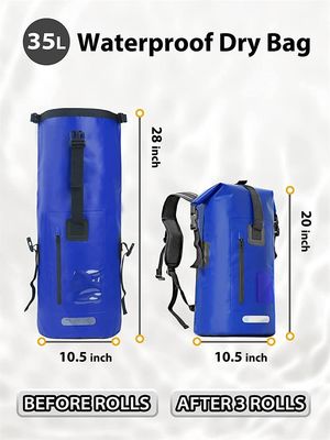 Premium 35L Wasserdichter Trockensack-Rucksack für Bootfahren, Kajakfahren, Wandern, Angeln, Rafting