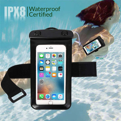 Wasserdichter Telefon-Beutel PVCs IPX8, der Schwimmen mit Armbinde fährt